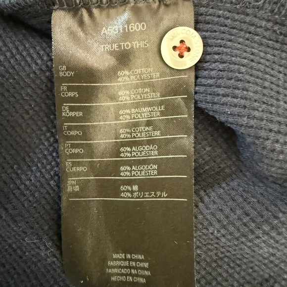 Volcom Thermal Waffle Henley Long Sleeve Tee Blue/Red Men’s Size L - Picture 8 of 11